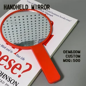 Custom Acrylic Handheld Makeup Mirrors with Handles Custom Color Options for Gifts