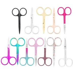 Custom Black Strip Eyelash Cutting Scissors Small Eyebrow Trimmer Scissor Private Label