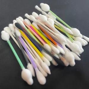 Custom Cotton Swab Ear Babies Double Head Cleaning 4mm Head Diameter Plastic Stick Cotton Bud