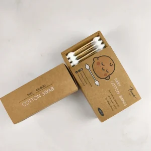 Custom Double Head Disposable Bamboo Cotton Swabs High Quality Baby Ear Bud Lip Home Use Makeup 55pcs