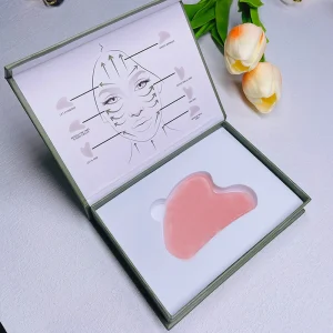 Custom Facial Body Scraping Massage Tool Pink Rose Quartz Jade Gua Sha Board