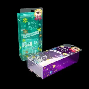 Custom Glossy Clear PVC PET Plastic Folding Gift Packaging Box Recycled Materials for Cosmetics Eye Cream Loose Powder Perfume