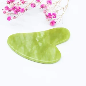 Custom Green Jade Gua Sha Guasha Board for Facial Body Scraping and Massage