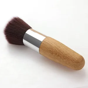 Custom High Value Foundation Makeup Brush Single Flat Head Portable Face Beauty Tool Wooden Handle Powder Brush