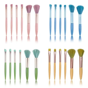 Custom LOGO 6PCS Makeup Tool Long Handle Cosmetic Brush Bag Face Beauty Brushes Pink Makeup Brushes Set