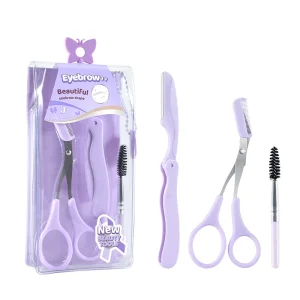 Custom Label Professional 3 PCS Eyebrow Razor Kit Factory Price Eyebrow Makeup Tool