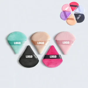 Custom Logo 10Pc Alcohol Free Multifunctional Wet Dry Use Triangle Makeup Cosmetic Velvet Cotton Powder Puffs