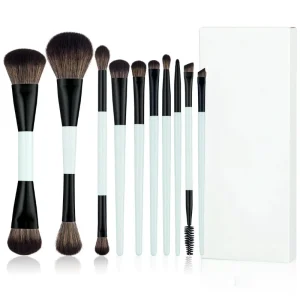 Custom Logo 10pcs Professional Makeup Brushes Set Foundation Contour Double Sided Eyeshadow Makeup Brushes Set