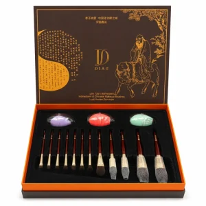 Custom Logo 12 Piece Face Makeup Brush Set Soft Synthetic Hair Wooden Handle Aluminum Ferrule Premium Gift Box OEM ODM