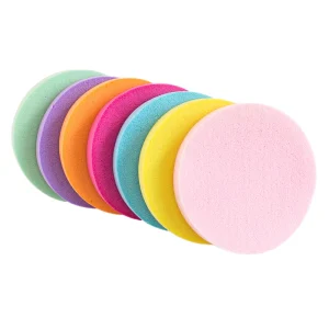 Custom Logo 12pcs Compressed Facial Washing Sponge Puff for All Skin Types Face Clean Makeup Cleansing Pads
