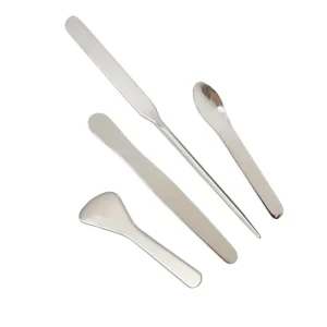 Custom Logo 300ml 5.7cm 304 Stainless Steel Lip Spatula Unusual Measuring Facial Spoon with Cosmetic Hook Whole Set