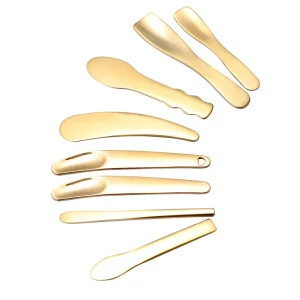 Custom Logo 304 Stainless Steel Metal Face Cream Scoop Mask Stick for Applying Facial Cream Stainless Steel Eye Cream Spoon