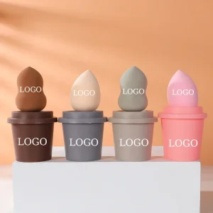 Custom Logo Beauty Makeup Sponge Holders Private Label Cosmetics Blender Sponge Latex Free Soft Makeup Sponge