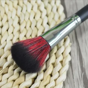 Custom Logo Beauty Tool Big Single Blush Makeup Brush Black Wooden Handle Portable Blush Brush