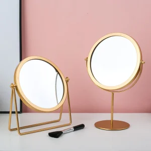 Custom Logo Bedroom Portable Beauty Round Mirrors Desktop Table Cosmetic Vanity Makeup Mirror