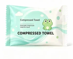 Custom Logo Cartoon Compressed Coin Viscose Quick Dry Disposable Clean Face Towels 28*50cm Portable Travel Facial Cleansing