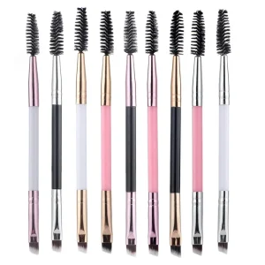 Custom Logo Double End Eyebrow Brush Eyelash Brush Mascara Wands Makeup Applicator Eyelash Extensions Single Eye Brush