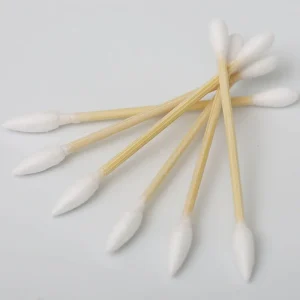 Custom Logo Ear Cleaning Cotton Buds Cotton Swabs 100 Pieces or Customized Bamboo Sticks Q Tips Cotton Swabs