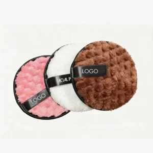 Custom Logo Eco friendly Face Wash Sponge Soft Round Facial Puff Reusable Washable Cleansing Pad Makeup Remover