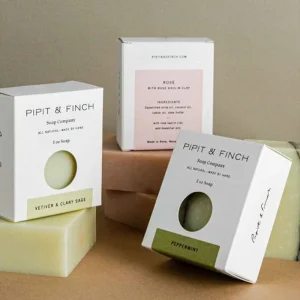 Custom Logo Embossed Glossy Handmade Cosmetic Soap Paper Box Sponge Lining for Packaging