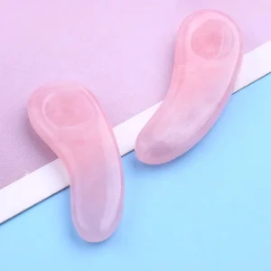 Custom Logo Facial Cream Spoon Face Mask Massage Makeup Scoop Pink Rose Quartz Cosmetic Spatula