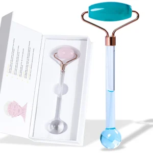 Custom Logo Facial Globes Resin Face Jade Roller Tighten Skin Anti Aging Reduce Puffy Wrinkle Face Jade Ice Roller