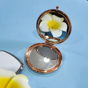 Custom Logo Fold Makeup Mirror Sublimation Double Sided Pocket Mirrors for Women Gift