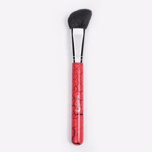 Custom Logo Goat Hair Wood Handle Professional Single Angled Eye Use Blush Contour Powder Makeup Brush