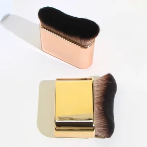 Custom Logo Kabuki Tanning Body Applicator Brush Synthetic Hair Plastic Handle Big Size Foundation Makeup Single Brush Face