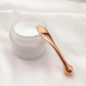 Custom Logo Makeup Spatula Mini Mask Mixing Scoop Gold Metal 5cm Cosmetic Facial Spoon