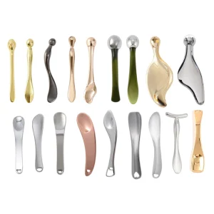 Custom Logo Metal Cosmetic Spatula Face Lifting Facial Spoon Eye Cream Mixing Spatula Scoop Anti Wrinkle Massage Sticks