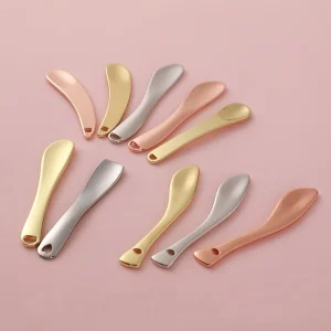 Custom Logo Metal Mini Makeup Spoon Face Cream Mixing Tool Mask Small Eye Cream Cosmetic Spatula Skincare Tools