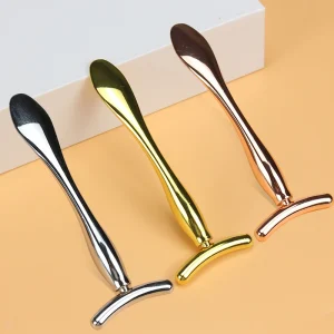 Custom Logo Mini 9.5cm 3.74inch Face Cream Applicator Small Gold Metal Makeup Spoon Cosmetic Spatula Spatula Tool