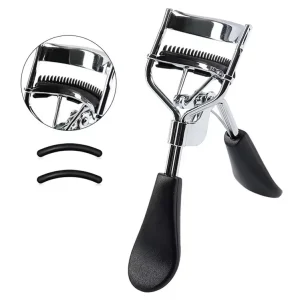 Custom Logo Mini Black Eyelash Curler with Comb Natural Eye Curling Eyelash Curler