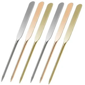 Custom Logo Mini Face Cream Lotion Mixing Sticker Makeup Spoon Metal Cosmetic Facial Spatula