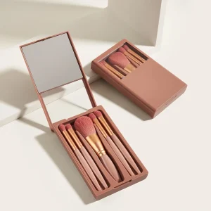 Custom Logo Mini Makeup Brush Set Travel Size Cute Personalized Professional Makeup Brush Set with Mirror