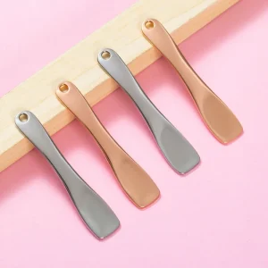Custom Logo Mini Zinc Alloy Facial Massage Spoon Face Cream Spoon Cosmetic Spatula Facial Makeup Spatula Eye Cream Spoon