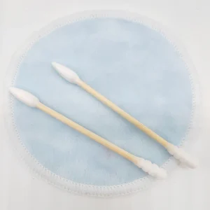 Custom Logo Organic Biodegradable Spiral and Pointy Head Cotton Bud Makeup Remover Bamboo Cotton Swab
