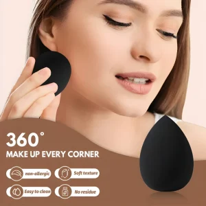 Custom Logo Packaging Cosmetic Puff Makeup Sponge Blender Latex Free Water Drop Shape Washable Thick Egg Shape Facial Beauty