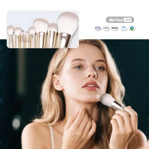 Custom Logo Photography Props Synthetic Hair Set Pink Face Makeup Brushes Big Wood Handle Foundation Blush Makeup Brush Set