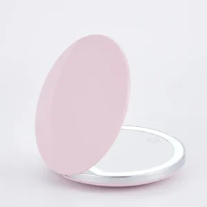 Custom Logo Pocket Mirrors Makeup Foldable Led Light Cosmetic Portable Travel Small Handheld Mirror