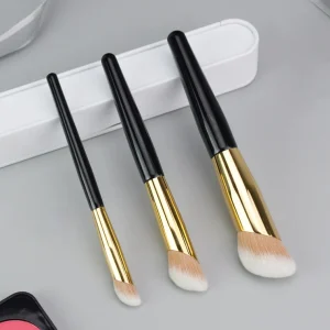 Custom Logo Professional Black Wooden Handle Makeup Brushes Foundation Single Concealer Brush