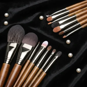 Custom Logo Professional Full Black Private Label for Women High Quality Luxury Makeup Brushes Set