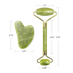 Custom Logo Quartz Gua Sha and Jade Roller Facial Tools Crystal Stone Face Roller and Guasha Set for Puffiness and Redness