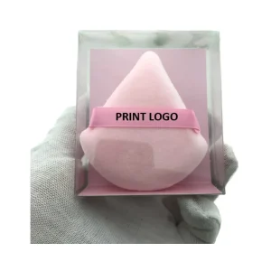 Custom Logo Square Triangle Powder Puff Cotton Microfiber 65x70mm Washable Facial Powder Makeup Sponge OEM ODM