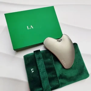 Custom Logo Stainless Steel Makeup Foundation Mixing Color Face Cosmetics Spatula Heart Shape Gua Sha Skincare Massager Tool