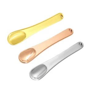 Custom Logo Tiny Metal Cosmetic Spoon Mini Facial Makeup Spatula for Eye Custom Small Cosmetic Scoop for Beauty Use