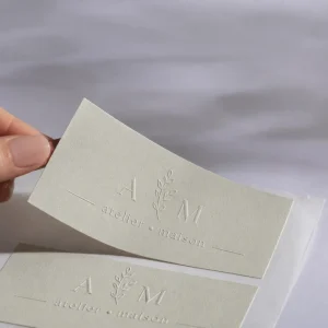 Custom Logo Vinyl Waterproof Black 3D Embossed Stickers for Cosmetic Packaging Tissue Box Sealing and Packing