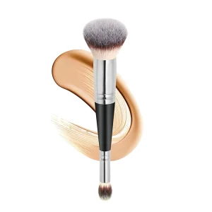 Custom Logo Wood Handle Makeup Brush Double-End Face Foundation Powder Concealer Makeup Brush for Face Use Single Brush