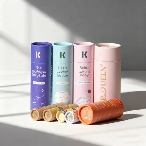 Custom Luxury Printing Cardboard Empty Perfume Cosmetics Eyeliner Balm Deodorant Stick Container Push up Lip Balm in Paper Tube